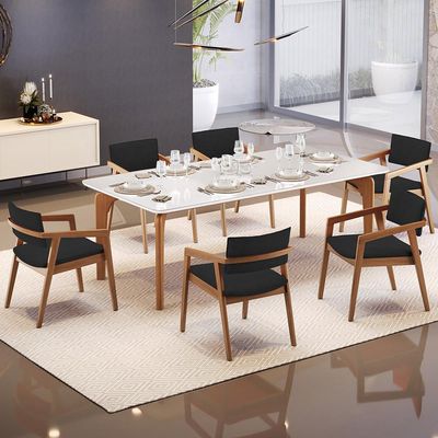 Cadeira Para Sala de Jantar Estar Living Giorgia B04 Suede Preto - Lyam Decor