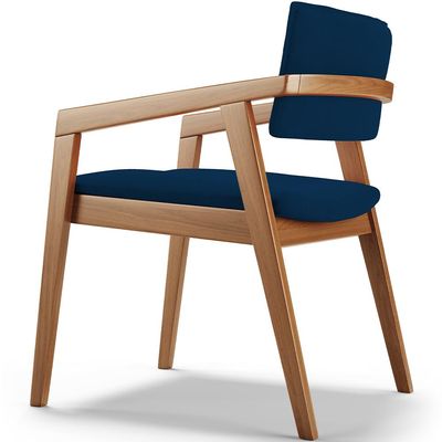 Cadeira Para Sala de Jantar Estar Living Giorgia B04 Suede Azul Marinho - Lyam Decor
