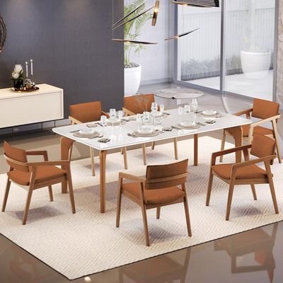 Kit 02 Cadeiras Para Sala de Jantar Estar Living Giorgia B04 Bouclê Terracota - Lyam Decor