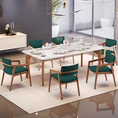 Kit 02 Cadeiras Para Sala de Jantar Estar Living Giorgia B04 Bouclê Verde - Lyam Decor