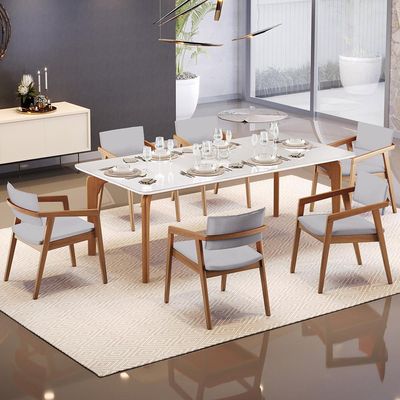 Kit 02 Cadeiras Para Sala de Jantar Estar Living Giorgia B04 Linho Cinza - Lyam Decor