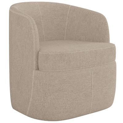 Kit 02 Poltronas Decorativa Giratória para Sala de Estar Siena K01 Linho Bege - Lyam Decor