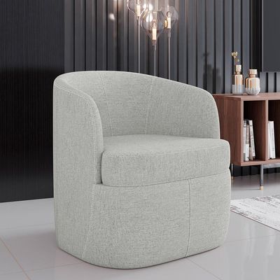 Kit 02 Poltronas Decorativa Giratória para Sala de Estar Siena K01 Linho Cinza - Lyam Decor
