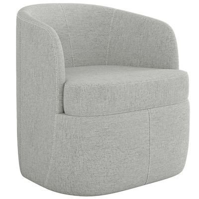 Kit 02 Poltronas Decorativa Giratória para Sala de Estar Siena K01 Linho Cinza - Lyam Decor
