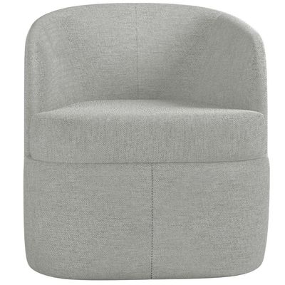 Kit 02 Poltronas Decorativa Giratória para Sala de Estar Siena K01 Linho Cinza - Lyam Decor