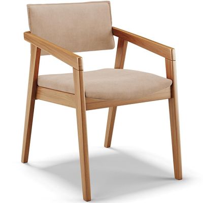 Kit 02 Cadeiras Para Sala de Jantar Estar Living Giorgia B04 Suede Bege - Lyam Decor