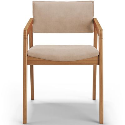 Kit 03 Cadeiras Para Sala de Jantar Estar Living Giorgia B04 Suede Bege - Lyam Decor