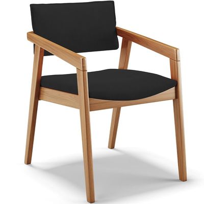 Kit 03 Cadeiras Para Sala de Jantar Estar Living Giorgia B04 Suede Preto - Lyam Decor