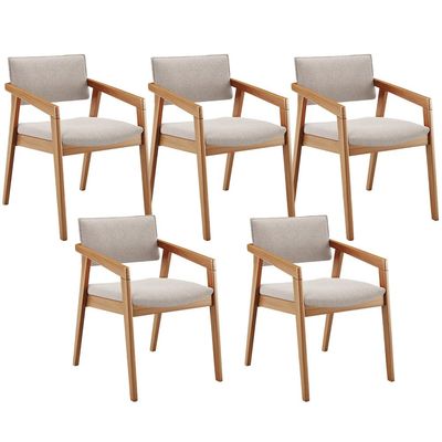 Kit 05 Cadeiras Para Sala de Jantar Estar Living Giorgia B04 Bouclê Creme - Lyam Decor