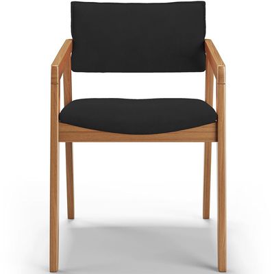 Kit 02 Cadeiras Para Sala de Jantar Estar Living Giorgia B04 Suede Preto - Lyam Decor