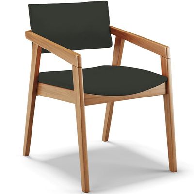 Kit 05 Cadeiras Para Sala de Jantar Estar Living Giorgia B04 Linho Verde Musgo - Lyam Decor