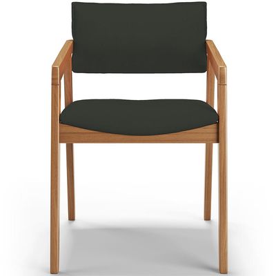 Kit 05 Cadeiras Para Sala de Jantar Estar Living Giorgia B04 Linho Verde Musgo - Lyam Decor