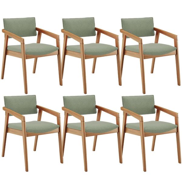 Kit 06 Cadeiras Para Sala de Jantar Estar Living Giorgia B04 Bouclê Oliva - Lyam Decor