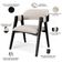 Kit 2 Cadeiras Sala de Jantar Estar Living Estofada Suran L02 Preto Linho Cru - Lyam Decor