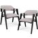 Kit 2 Cadeiras Sala de Jantar Estar Living Estofada Suran L02 Preto Linho Bege - Lyam Decor