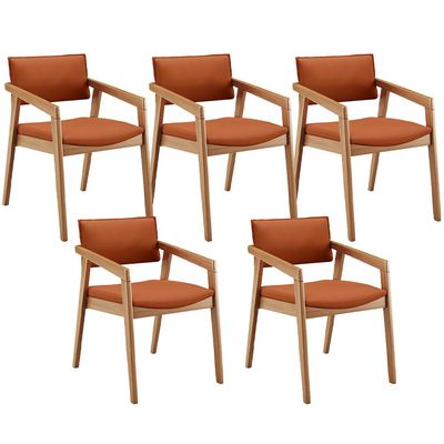 Kit 05 Cadeiras Para Sala de Jantar Estar Living Giorgia B04 Tecido Terracota - Lyam Decor