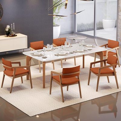 Kit 05 Cadeiras Para Sala de Jantar Estar Living Giorgia B04 Tecido Terracota - Lyam Decor