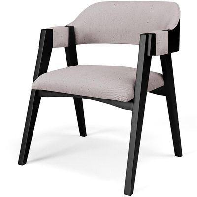 Kit 2 Cadeiras Sala de Jantar Estar Living Estofada Suran L02 Preto Linho Bege - Lyam Decor