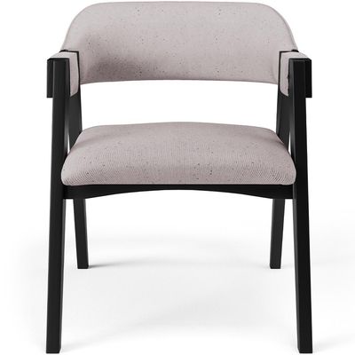 Kit 2 Cadeiras Sala de Jantar Estar Living Estofada Suran L02 Preto Linho Bege - Lyam Decor