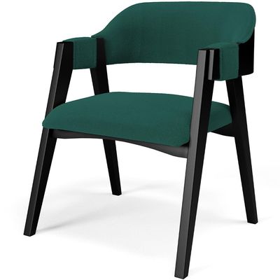 Kit 4 Cadeiras Sala de Jantar Estar Living Estofada Suran L02 Preto Bouclê Verde - Lyam Decor