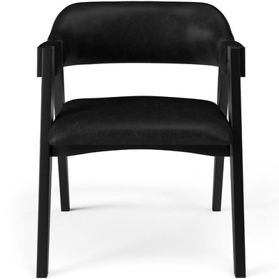 Kit 4 Cadeiras Sala de Jantar Estar Living Estofada Suran L02 Preto Couríssimo Preto - Lyam Decor