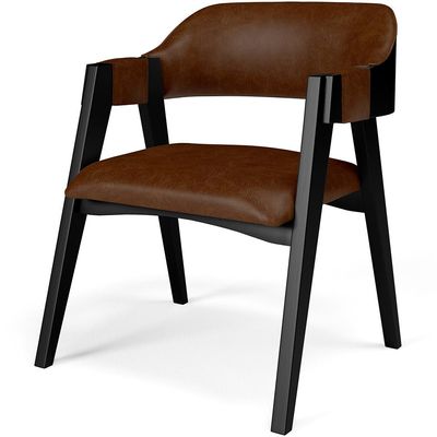 Kit 4 Cadeiras Sala de Jantar Estar Living Estofada Suran L02 Preto Couríssimo Marrom - Lyam Decor