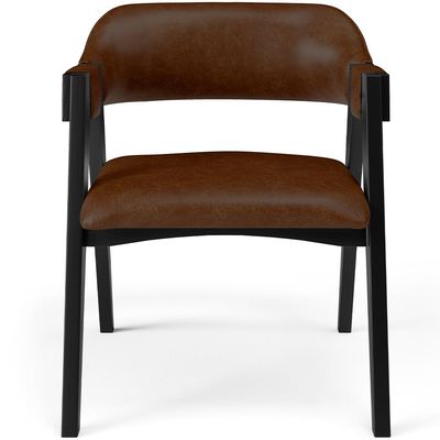 Kit 4 Cadeiras Sala de Jantar Estar Living Estofada Suran L02 Preto Couríssimo Marrom - Lyam Decor