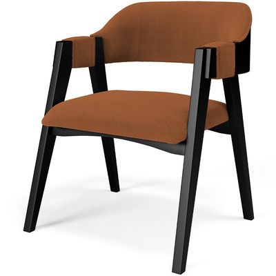 Kit 4 Cadeiras Sala de Jantar Estar Living Estofada Suran L02 Preto Bouclê Terracota - Lyam Decor