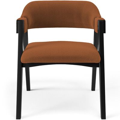 Kit 4 Cadeiras Sala de Jantar Estar Living Estofada Suran L02 Preto Bouclê Terracota - Lyam Decor