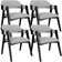 Kit 4 Cadeiras Sala de Jantar Estar Living Estofada Suran L02 Preto Linho Cinza - Lyam Decor