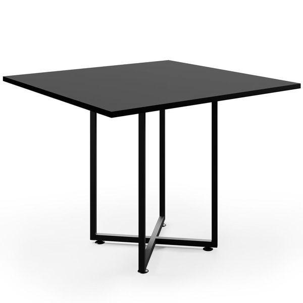 Mesa de Jantar Cozinha 4 Lugares Quadrada 90 cm Rivera F01 Preto Fosco - Lyam