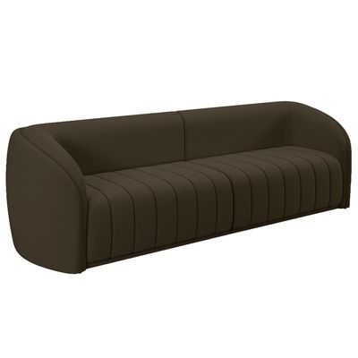 Kit Sofá 5 Lugares Para Sala Estar 332 cm com 01 Poltrona Lazio M03 Veludo Marrom - Lyam Decor