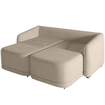 Sofá Cama para Sala de Estar 2 Lugares 176cm Montserrat K01 Linho Bege - Lyam Decor