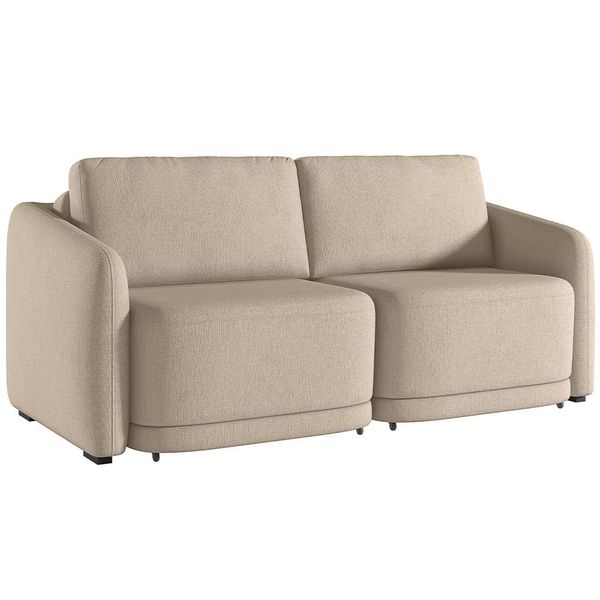 Sofá Cama para Sala de Estar 2 Lugares 216cm Montserrat K01 Linho Bege - Lyam Decor