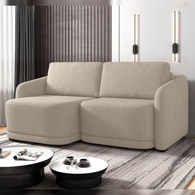 Sofá Cama para Sala de Estar 2 Lugares 216cm Montserrat K01 Linho Bege - Lyam Decor