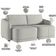 Sofá Cama para Sala de Estar 3 Lugares 236cm Montserrat K01 Linho Cinza - Lyam Decor