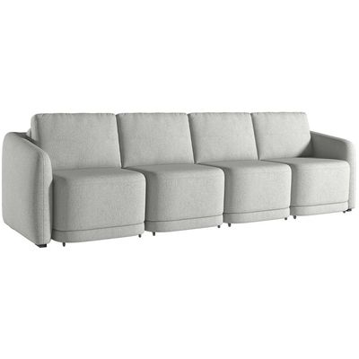 Sofá Cama para Sala de Estar 4 Lugares 356cm Montserrat K01 Linho Cinza - Lyam Decor