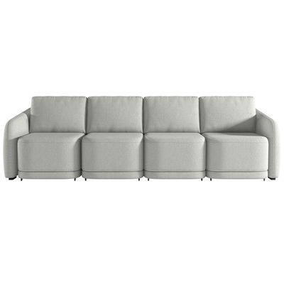 Sofá Cama para Sala de Estar 4 Lugares 356cm Montserrat K01 Linho Cinza - Lyam Decor
