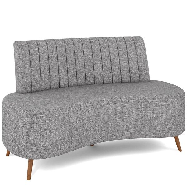 Sofá Chaise Living 2 Lugares 160cm para Sala Cayman K01 Linho Cinza - Lyam Decor