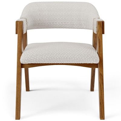 Cadeira Para Sala de Jantar e Estar Living Estofada Suran L02 Bouclê Cru - Lyam