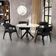 Cadeira Para Sala de Jantar e Estar Living Estofada Suran L02 Preto Linho Chumbo - Lyam