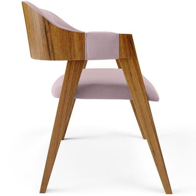 Cadeira Para Sala de Jantar e Estar Living Estofada Suran L02 Suede Rosê - Lyam