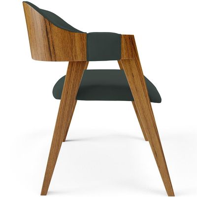 Cadeira Para Sala de Jantar e Estar Living Estofada Suran L02 Suede Verde Musgo - Lyam