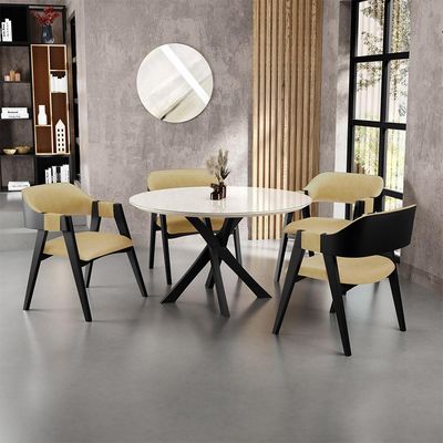 Kit 02 Cadeiras Para Sala de Jantar e Estar Living Estofada Suran L02 Preto Couríssimo Fendi - Lyam