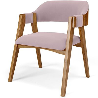 Kit 02 Cadeiras Para Sala de Jantar e Estar Living Estofada Suran L02 Suede Rosê - Lyam