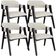 Kit 04 Cadeiras Para Sala de Jantar e Estar Living Estofada Suran L02 Preto Linho Champagne - Lyam