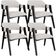 Kit 04 Cadeiras Para Sala de Jantar e Estar Living Estofada Suran L02 Preto Bouclê Cru - Lyam