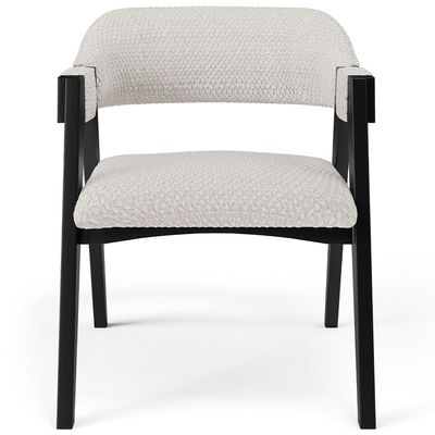 Kit 04 Cadeiras Para Sala de Jantar e Estar Living Estofada Suran L02 Preto Bouclê Cru - Lyam