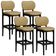 Kit 4 Banquetas Alta Bar Cozinha Sala Jantar Fixa Betta L02 Preto Couríssimo Casco Fendi - Lyam Decor