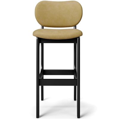 Kit 4 Banquetas Alta Bar Cozinha Sala Jantar Fixa Betta L02 Preto Couríssimo Casco Fendi - Lyam Decor